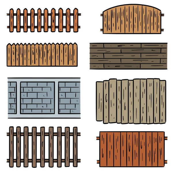 Vectorset Van Het Hek — Stockvector