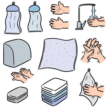 vector set of hand washing
