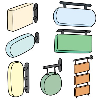 vector set of shop sign
