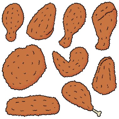 kızarmış tavuk kümesi vektör