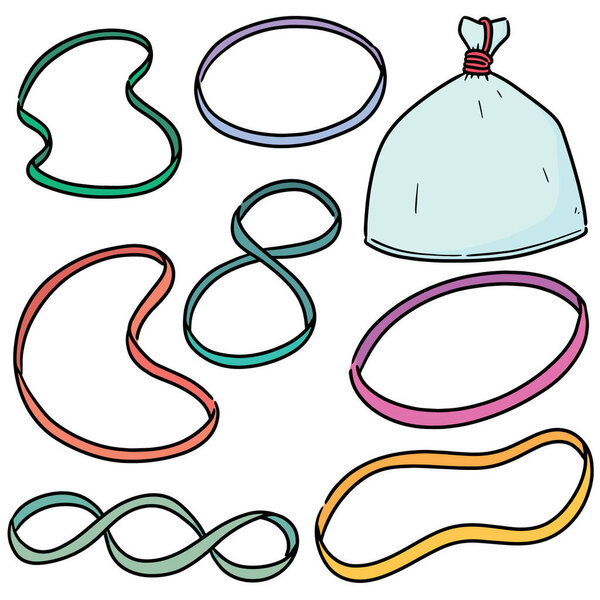 vector set of rubber band