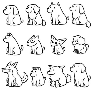 vektör köpek kümesi