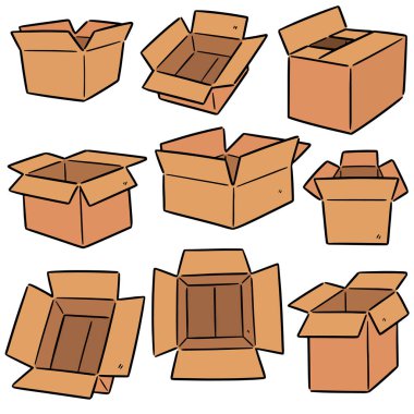 karton kutu vektör kümesi