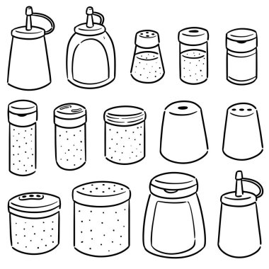 çeşni şişe vektör kümesi