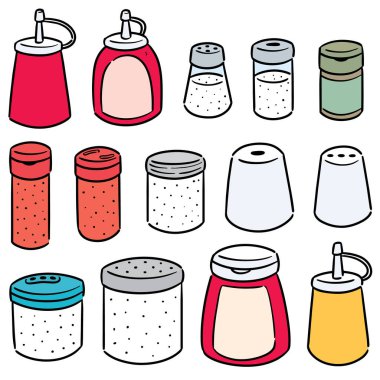 çeşni şişe vektör kümesi