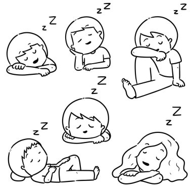 Uyuyan insanların vektör kümesi