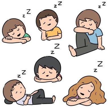 Uyuyan insanların vektör kümesi