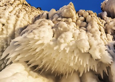 Buz sarkıtları günbatımı ışık