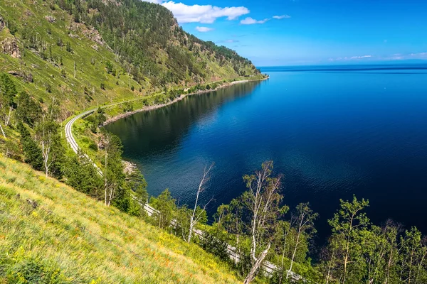 Vista del ferrocarril Circum-Baikal — Foto de Stock