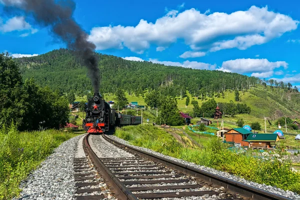 Tourist train rides in the village of old Angasolka