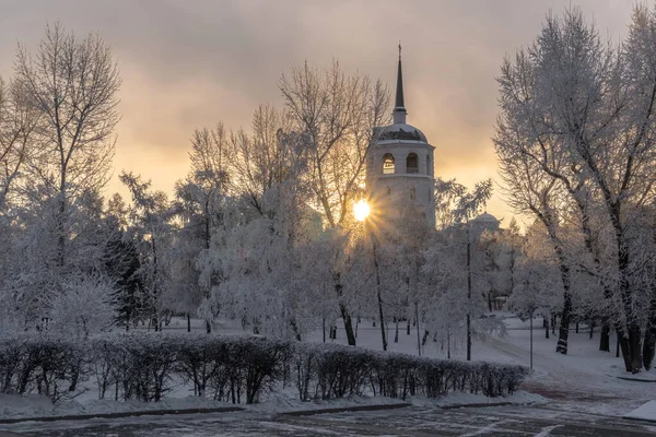 Vista Matutina Iglesia Del Salvador Irkutsk —  Fotos de Stock