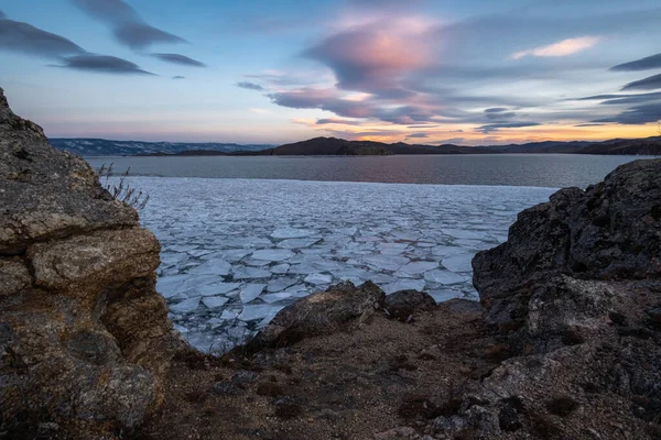 Décembre Baikal Vue Sur Détroit Maloe More — Photo