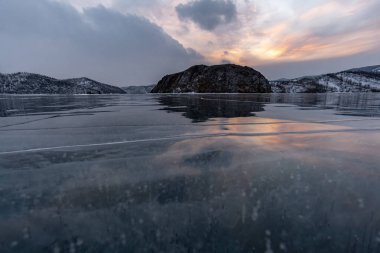 Toinak Island in the Mukhor Bay on Lake Baikal clipart