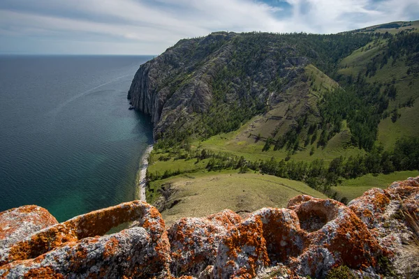 View Mountain Sagan Zaba Bay Lake Baikal — Zdjęcie stockowe