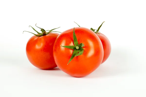 Tomater, vit bakgrund Stockbild