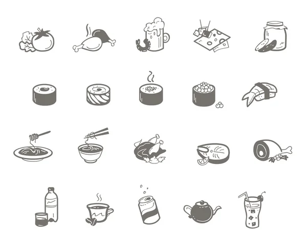 Vektör çizim, tasarım, Restoran ve kafeler için yemeklerin ayarla. 