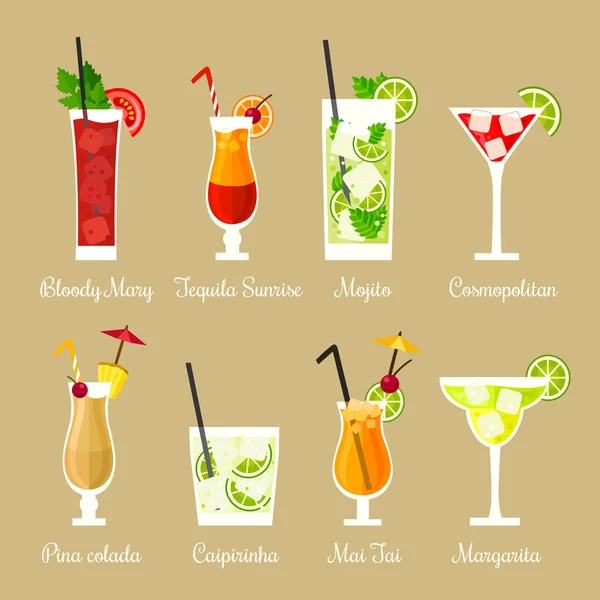 Set cocktails — Stockvector