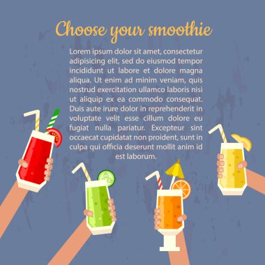 Farklı smoothie koleksiyonu