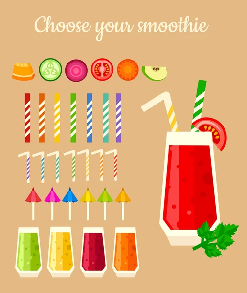 Verschiedene Smoothie-Kollektionen — Stockvektor