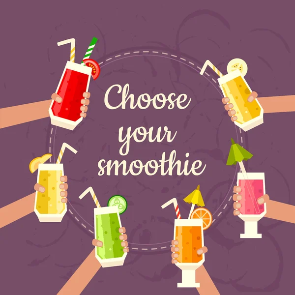 Coleção de smoothie diferente — Vetor de Stock