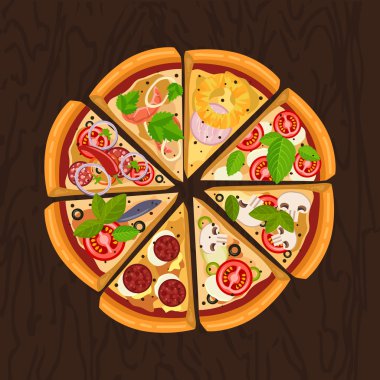 Hot round pizza 