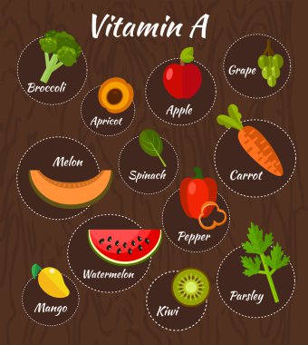 Vitamini Infographic kümesi