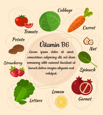 Vitamini Infographic kümesi