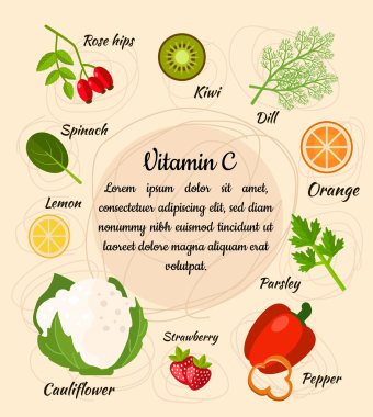 Vitamini Infographic kümesi