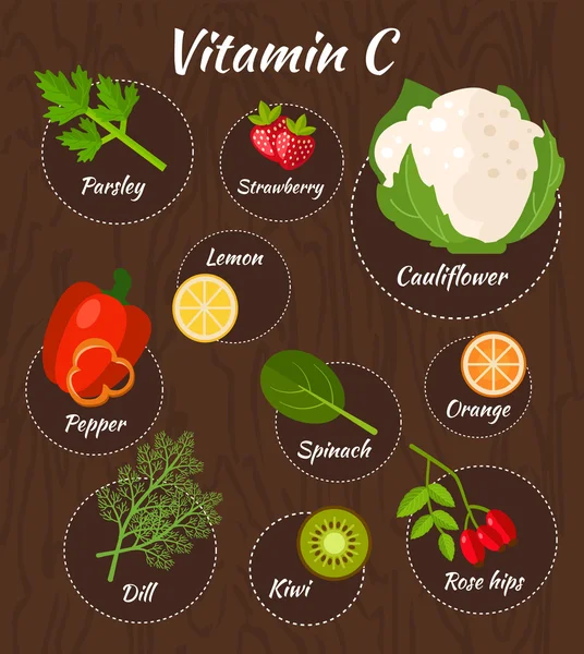 Conjunto infográfico de vitaminas — Archivo Imágenes Vectoriales