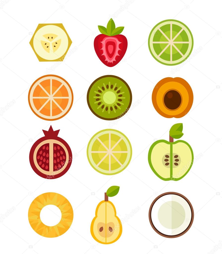 Set of vector fruit — Stock