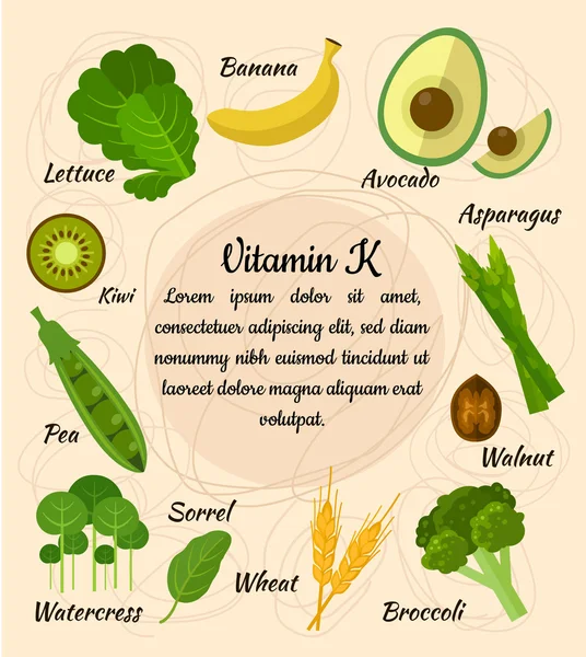 Набор витамина К — стоковый вектор
