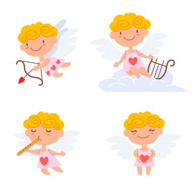 Sevimli çizgi cupids