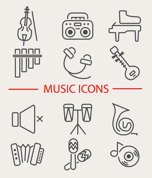 Ilustração vetorial de instrumentos musicais —  Vetores de Stock