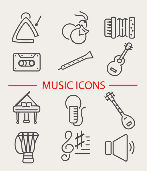 Ilustração vetorial de instrumentos musicais — Vetor de Stock