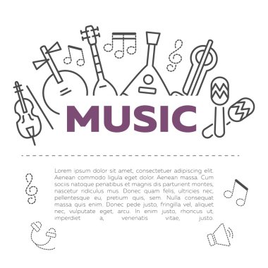 Müzik enstrümanlarının vektör çizimi