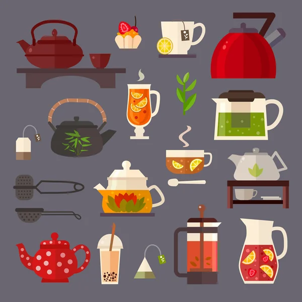 Concetto illustrazione del tea party — Vettoriale Stock