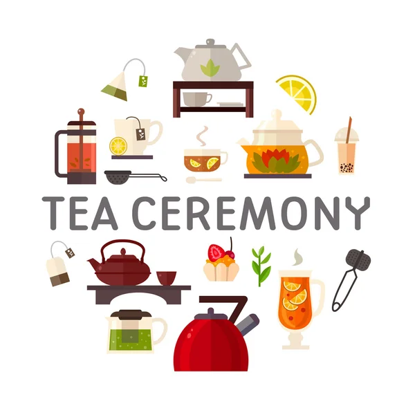 Concetto illustrazione del tea party — Vettoriale Stock