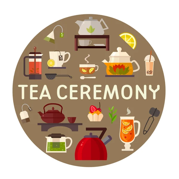 Concetto illustrazione del tea party — Vettoriale Stock