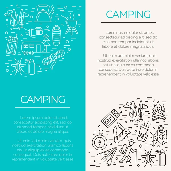 Iconos de camping y turismo Ilustraciones De Stock Sin Royalties Gratis