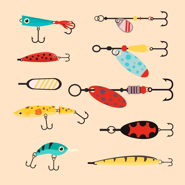 Ilustração dos instrumentos de pesca —  Vetores de Stock