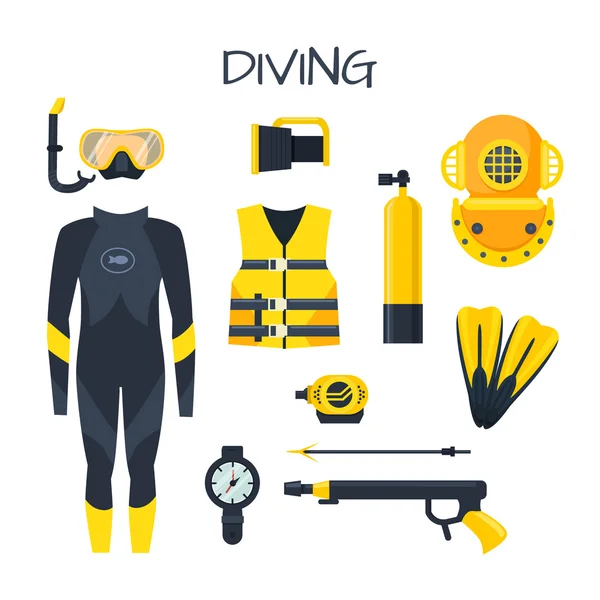 Underwater activity vector icons — Stock Vector