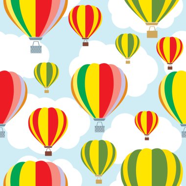 Aerostat balon gökyüzü üzerinde. Sorunsuz vektör.