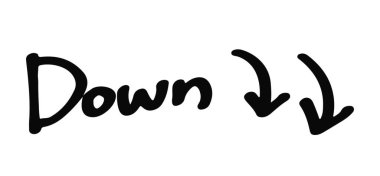 Kelimenin elle çizilmiş bir tasviri Bir okla