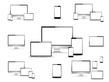 Web Tasarım, dizüstü bilgisayar, akıllı telefon, tablet, bilgisayar, ekran