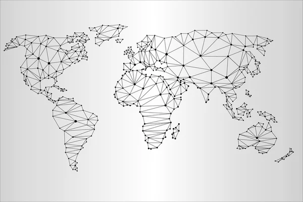 Παγκόσμιο χάρτη του τριγωνισμού, κοινωνικής, επιχειρηματικής. — Διανυσματικό Αρχείο