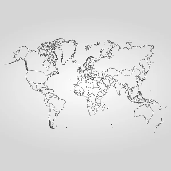 Mapa Político Mundial. Pormenores — Vetor de Stock