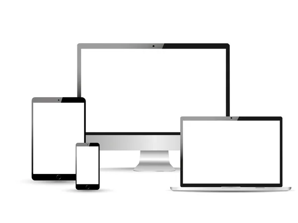 Diseño web, computadora portátil, teléfono inteligente, tableta, computadora, pantalla — Archivo Imágenes Vectoriales