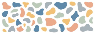 Soyut lekeli şekil. Sıvı şekilli elementler. Modern grafik elementler seti. Akışkan dinamik renkli pankart. Gradyan soyut sıvı şekiller. Vektör illüstrasyonu.