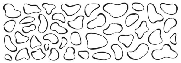 Abstract liquid shape. Brushes style liquid shape. Set of modern graphic elements. Fluid dynamical colored forms banner. Gradient abstract liquid shapes. Vector illustration.