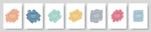 Quote box frame, big set. Texting quote boxes. Blank template quote text info design boxes quotation bubble blog quotes symbols. Creative vector banner illustration. Vector brushes background. — Stock Vector